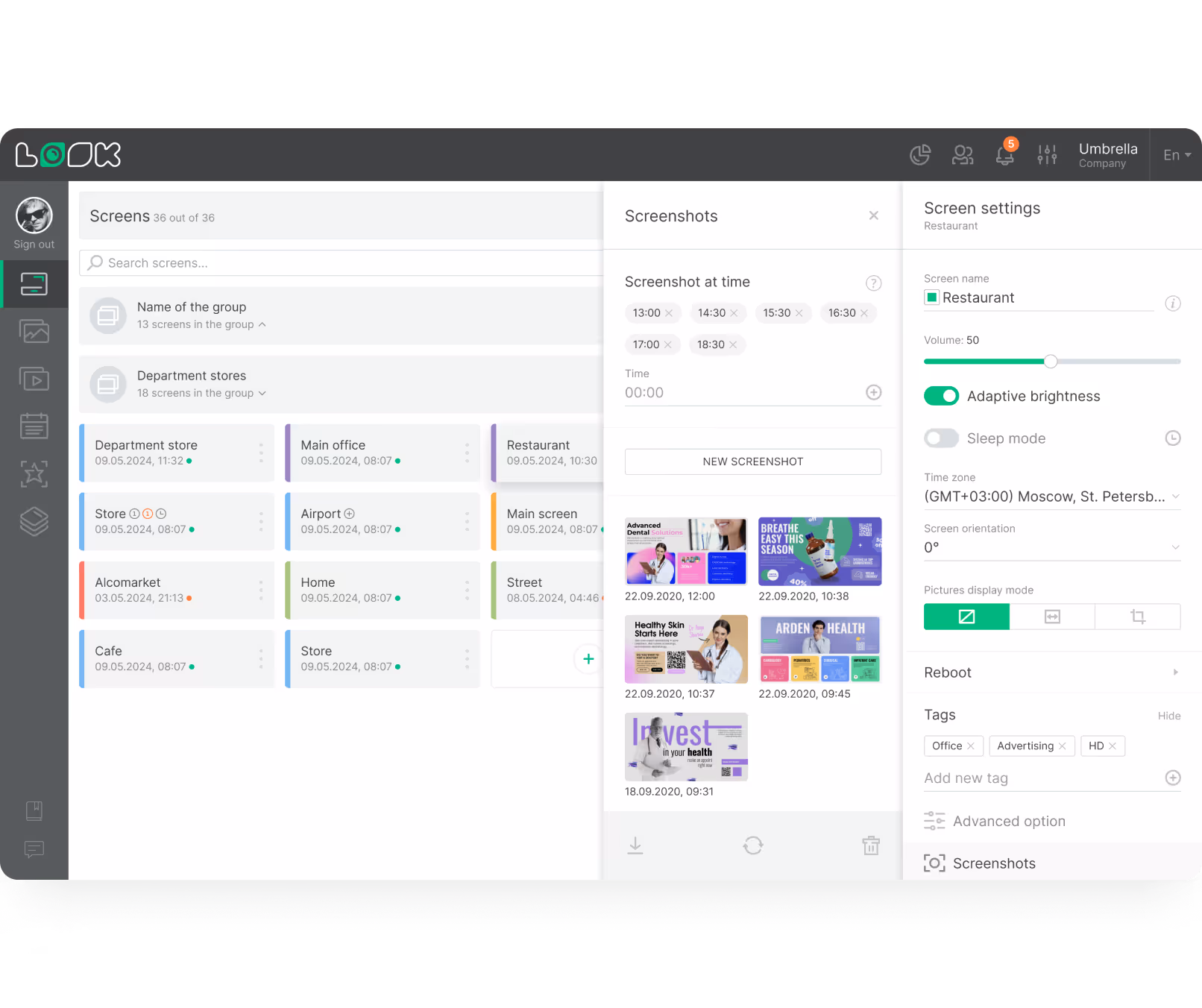 Proof-of-play Dashboard screenshot Template